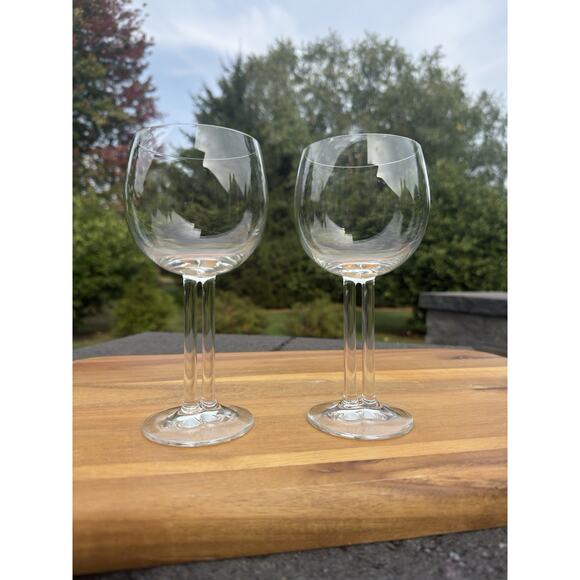 ROSENTHAL Cupola Red Wine Crystal Glass Studio Line Double Stem 7 1/8”~set Of 2 - Picture 1 of 9